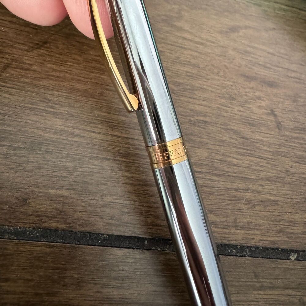 TIFFANY & CO Gold Plated Mechanical Pencil with Pouch and Box - Picture 2 of 9